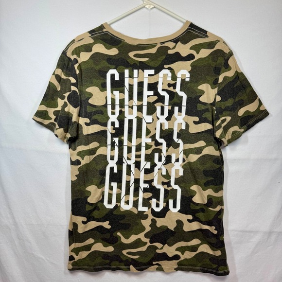 Guess Camouflage T-Shirt Short Sleeve Casual Top Military Print‎ Sz Large - Picture 6 of 7